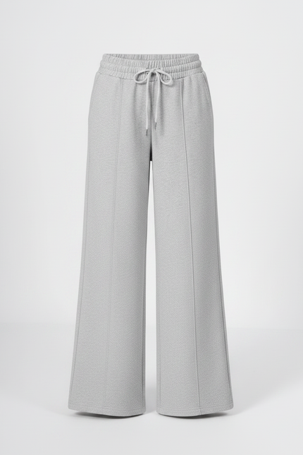 Pantalon Fluide Gris Ample Décontracté Confortable Coton Fille - Molleton - vue 3