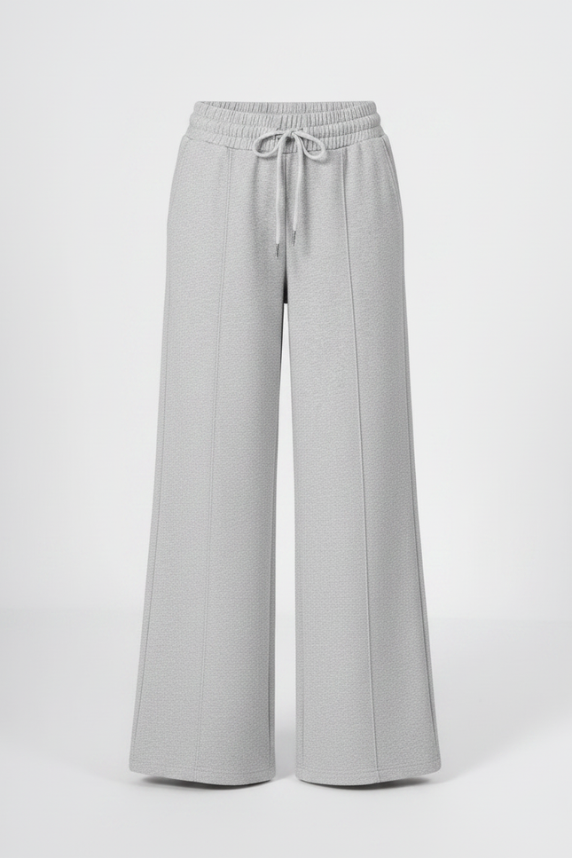Pantalon Fluide Gris Ample Décontracté Confortable Coton Fille - Molleton - vue 3