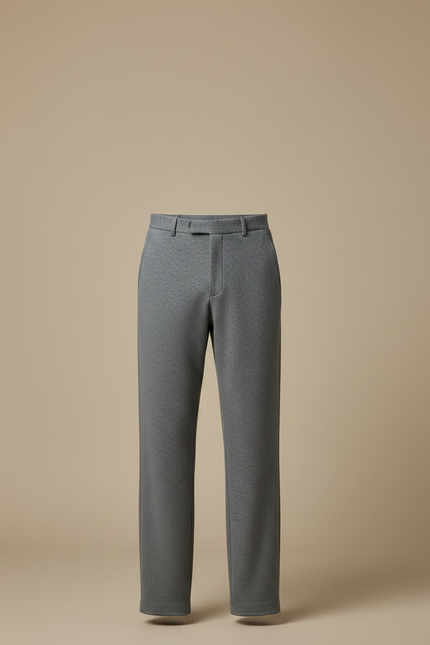 Pantalon Fluide Gris Ample Laine Élégant Décontracté Homme - vue 3