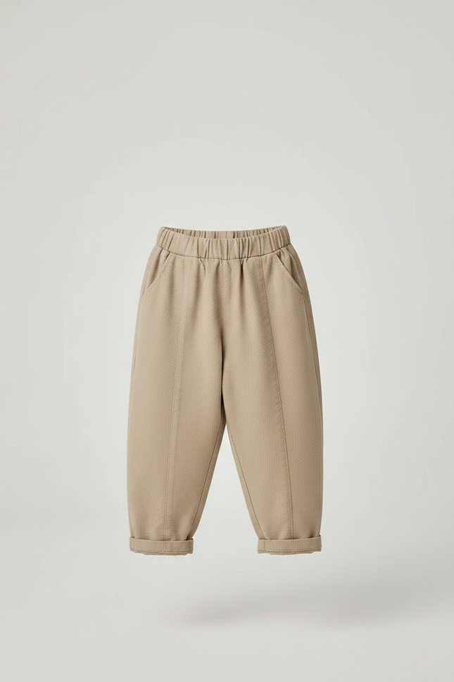 Pantalon Fluide Garçon Beige Coupe Ample - Gabardine - vue 3
