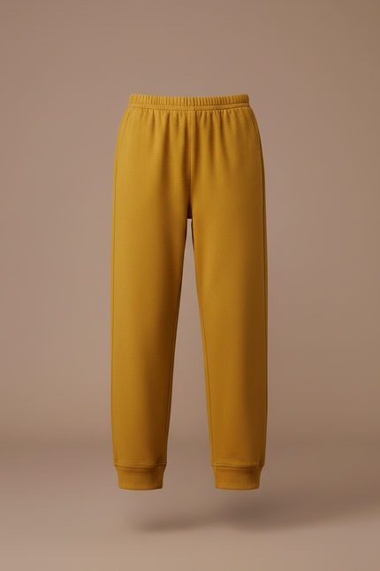 Pantalon Fluide Ocre Ample Molletonné Confortable Enfant - Jaune - vue 3
