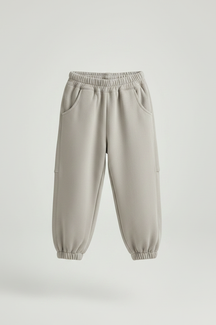 Pantalon Fluide Garçon Gris Coupe Ample Coton Mi-saison - Molleton - vue 3