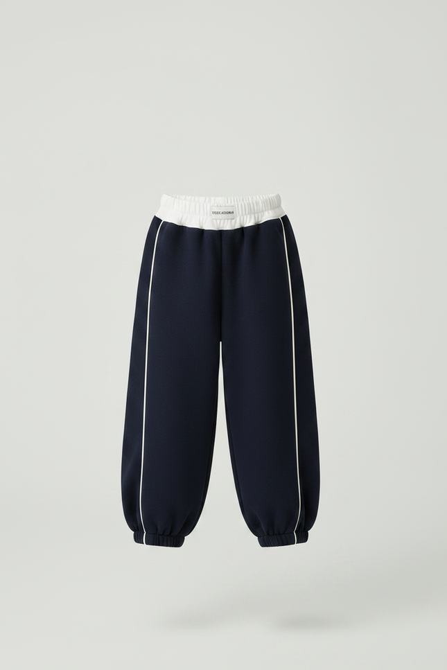 Pantalon Fluide Bleu Marine Ample Coton Sport Fille - Molleton - vue 3
