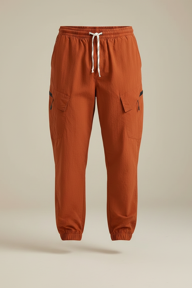 Pantalon Fluide Orange Cargo Homme Léger Décontracté - Coton - vue 3