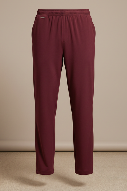 Pantalon Fluide Homme Droit Bordeaux Décontracté - Polyester - vue 3