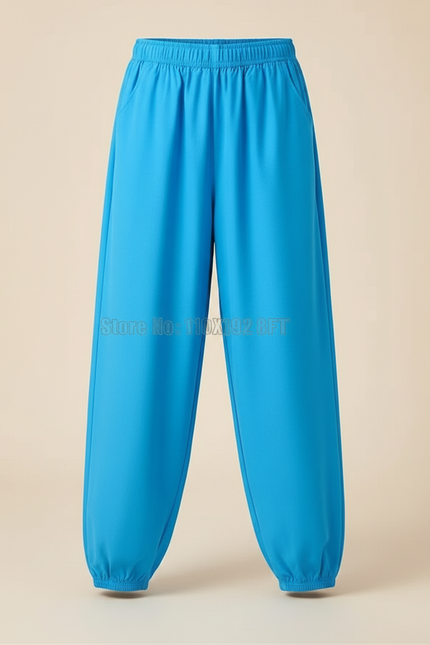 Pantalon Fluide Bleu Coton Ample Confortable Enfant - Polyester - vue 3