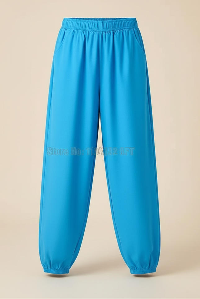 Pantalon Fluide Bleu Coton Ample Confortable Enfant - Polyester - vue 3