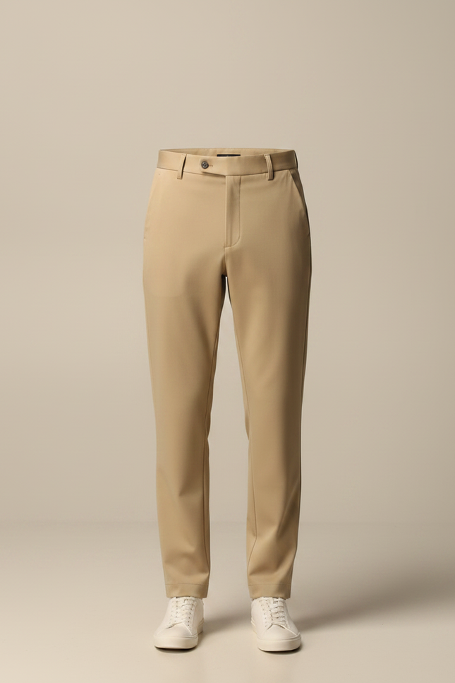 Pantalon Fluide Beige Homme Droit Extensible Élastique - Polyester - vue 3
