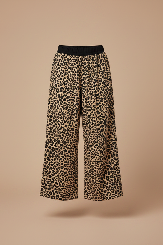 Pantalon Fluide Léopard Ample Coton Enfant Décontracté - Imprimé - vue 3