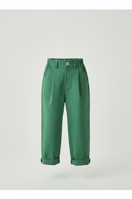 Pantalon Fluide Vert Ample Coton Enfant - Toile - vue 3