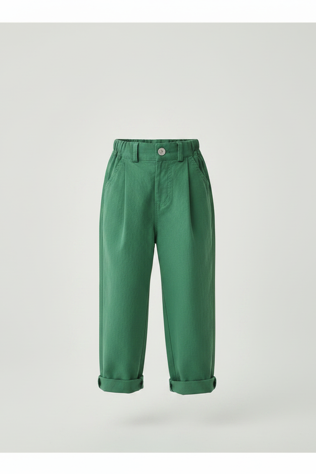 Pantalon Fluide Vert Ample Coton Enfant - Toile - vue 3