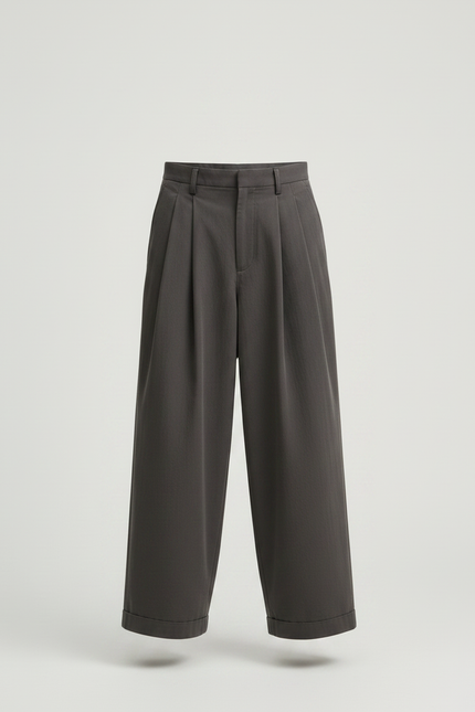 Pantalon Fluide Ample Gris Foncé Décontracté Garçon - Gabardine - vue 3