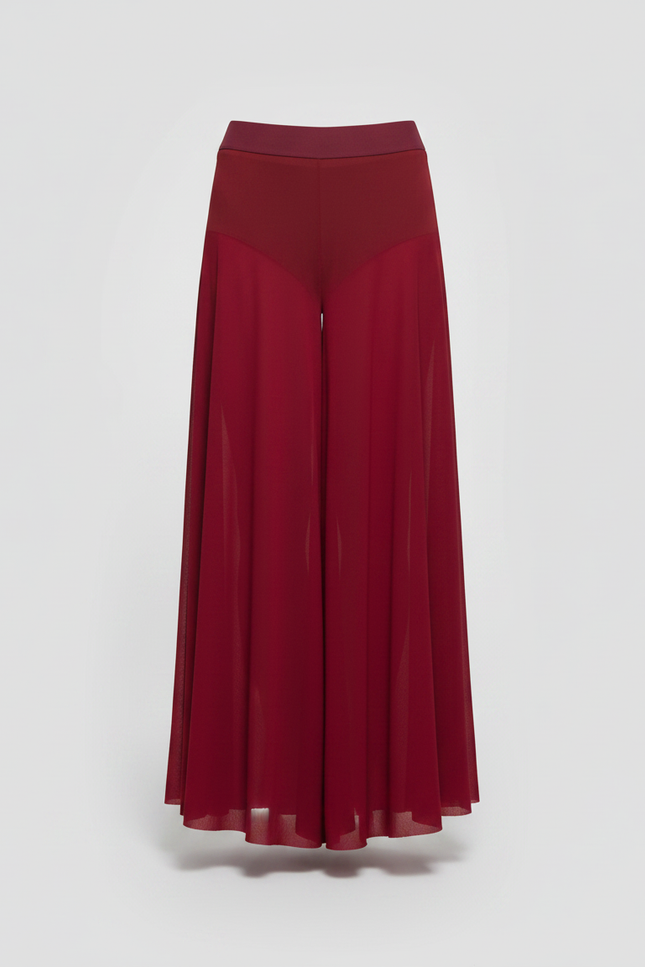 Pantalon Fluide Rouge Ample Transparent Danse Fille - Bordeaux Polyester - vue 3