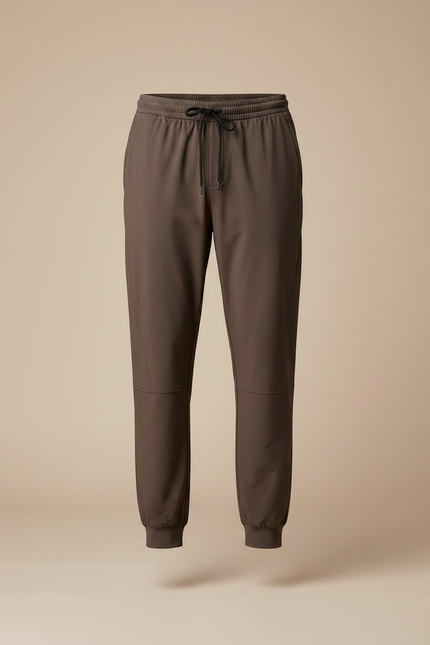 Pantalon Fluide Marron Sport Jogger Homme Confortable - Polyester - vue 3