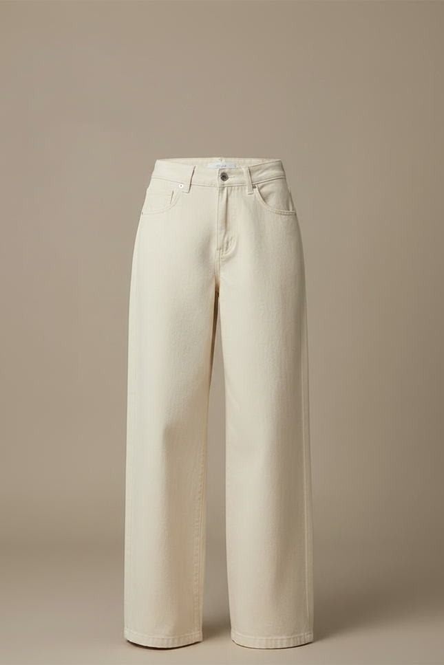 Pantalon Denim Fluide Femme - Beige Jean - vue 3