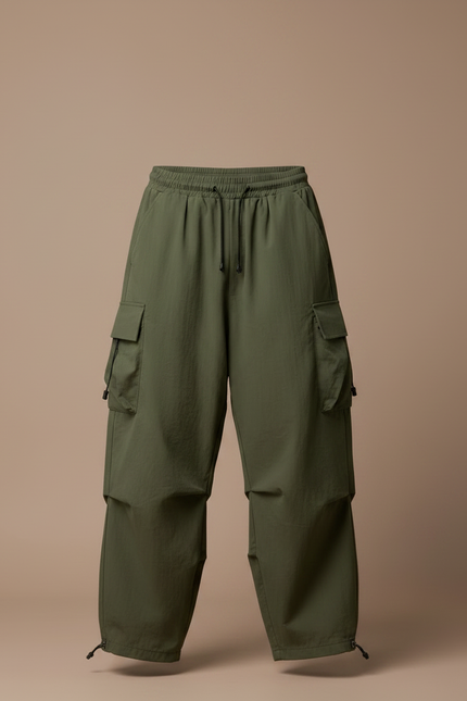 Pantalon Fluide Kaki Cargo Ample Décontracté Homme - Polyester - vue 3