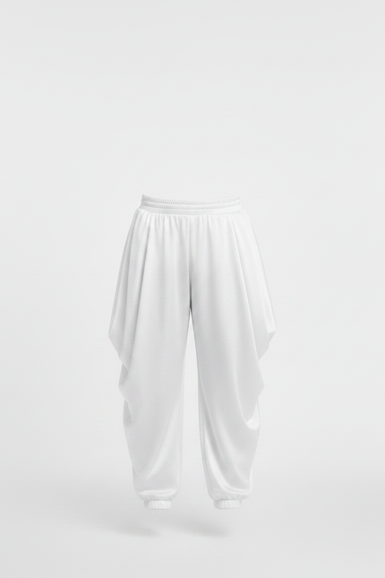 Pantalon Fluide Blanc Satiné Ample Harem Garçon - vue 3