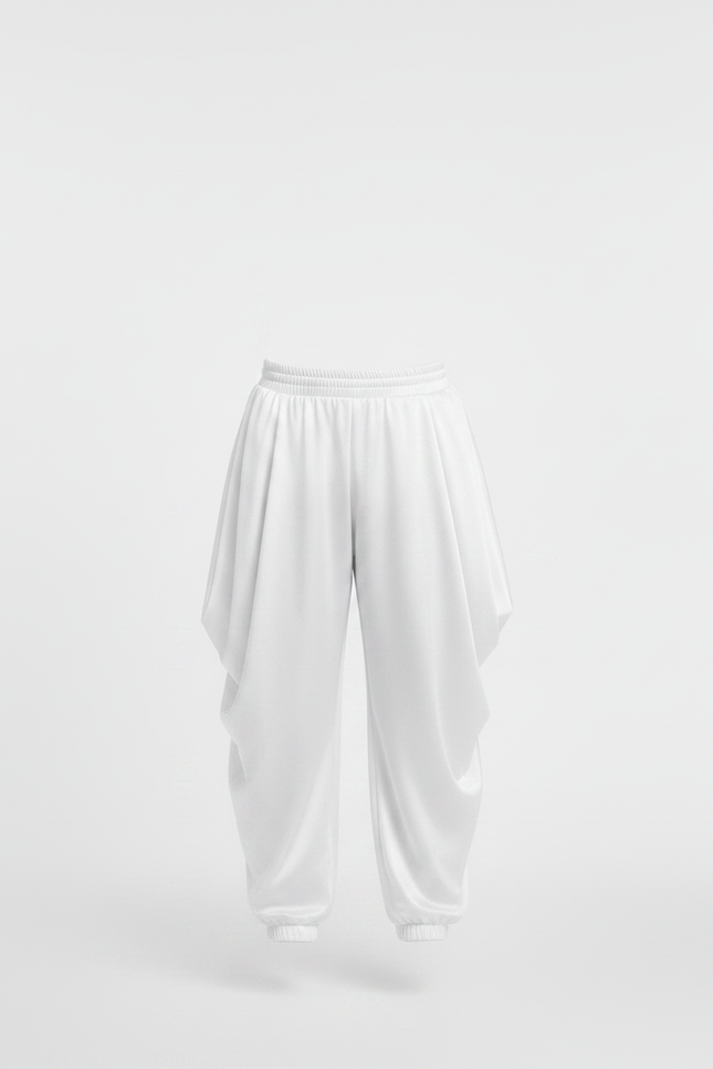 Pantalon Fluide Blanc Satiné Ample Harem Garçon - vue 3