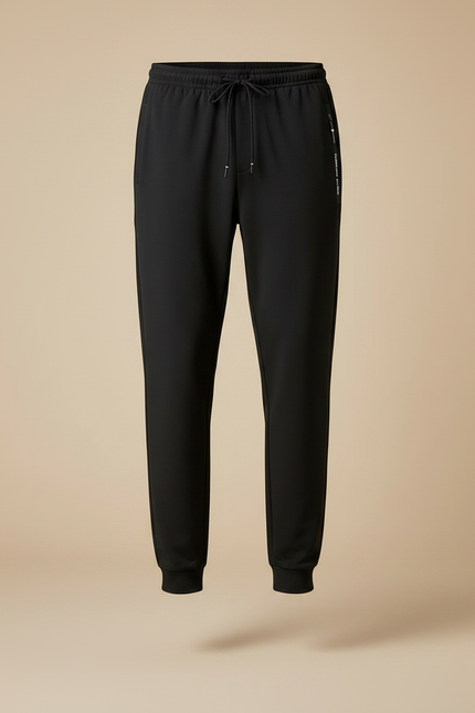 Pantalon Fluide Noir Ample Homme Sport Cordon Cheville - Polyester - vue 3