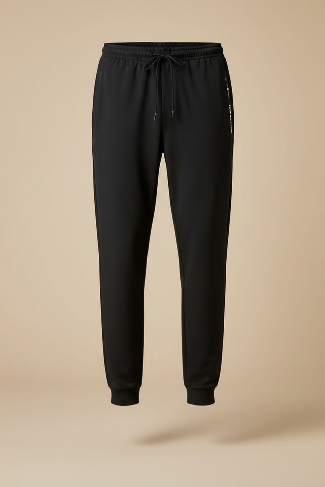 Pantalon Fluide Noir Ample Homme Sport Cordon Cheville - Polyester - vue 3