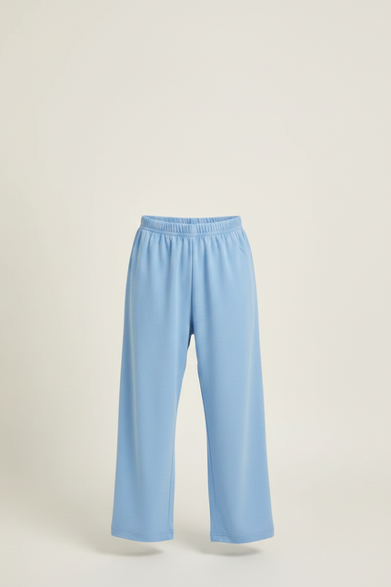 Pantalon Fluide Bleu Ciel Ample Uni Enfant - Molleton - vue 3