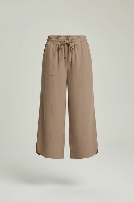 Pantalon Fluide Kaki Ample Cordon Décontracté Léger - Viscose - vue 3