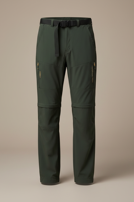 Pantalon Fluide Vert Militaire Léger Détachable Homme - Polyester - vue 3