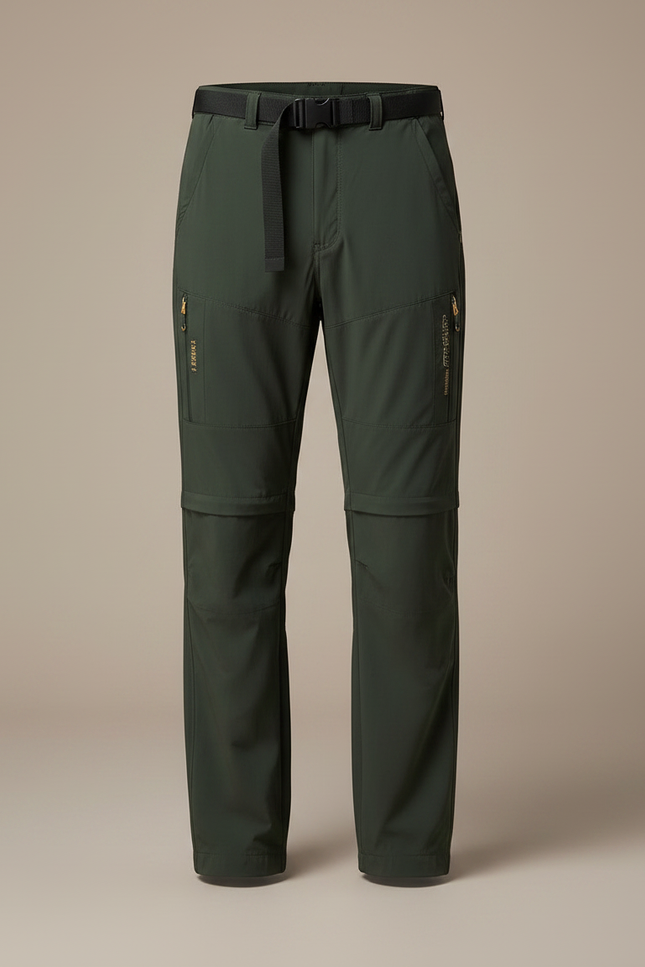 Pantalon Fluide Vert Militaire Léger Détachable Homme - Polyester - vue 3