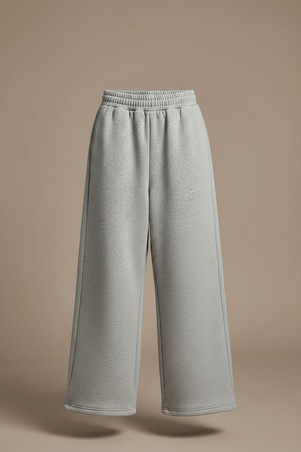 Pantalon Fluide Gris Ample Molleton Confortable Enfant - vue 3