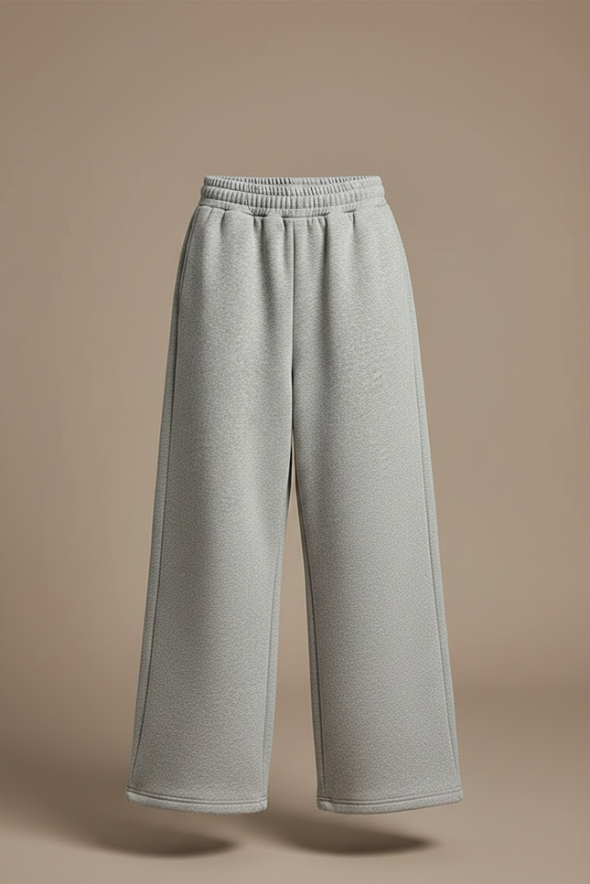 Pantalon Fluide Gris Ample Molleton Confortable Enfant - vue 3