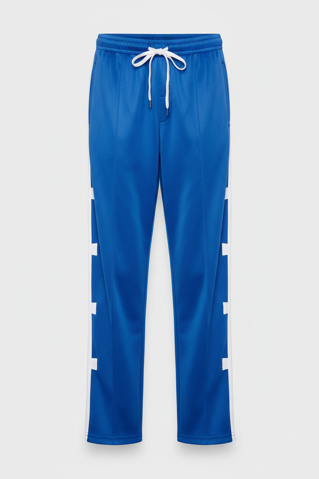 Pantalon Fluide Bleu Royal Croix Blanches Ample Enfant - Polyester - vue 3