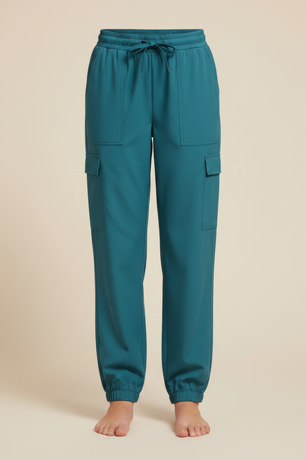 Pantalon Fluide Cargo Vert Canard Enfant Jogger - Polyester - vue 3