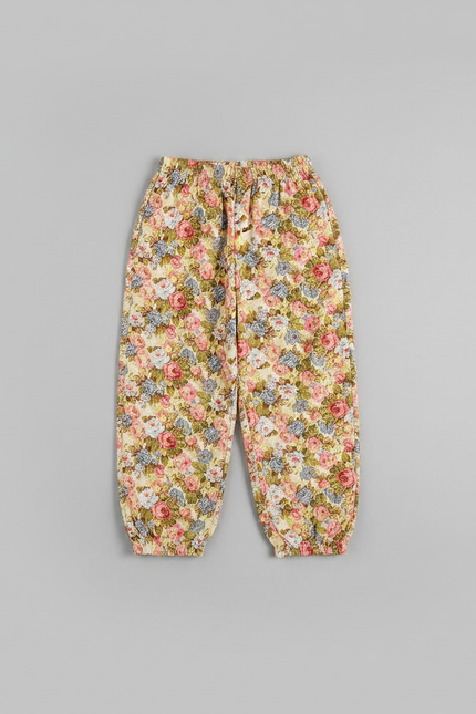 Pantalon Fluide Fleuri Ample Élastiqué Décontracté Estival - Multicolore Viscose