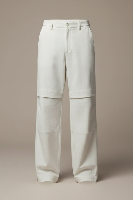 Pantalon Fluide Blanc Cassé Ample Décontracté Homme - Toile - vue 3