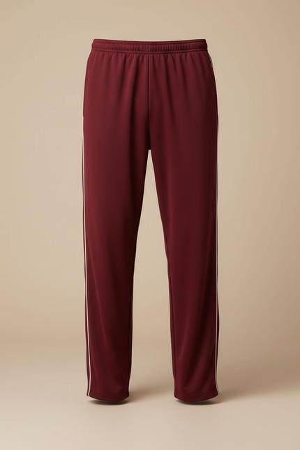 Pantalon Fluide Homme Sport Bordeaux Rayé Décontracté - Polyester - vue 3
