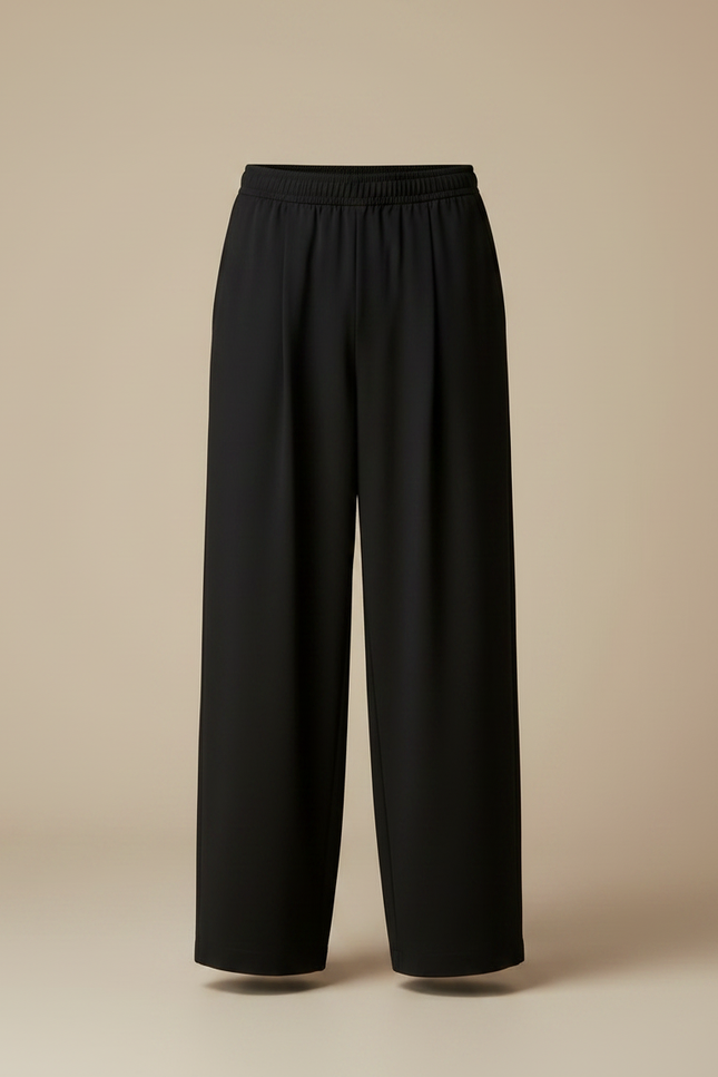 Pantalon Fluide Noir Ample Décontracté Homme Moderne - Viscose - vue 3