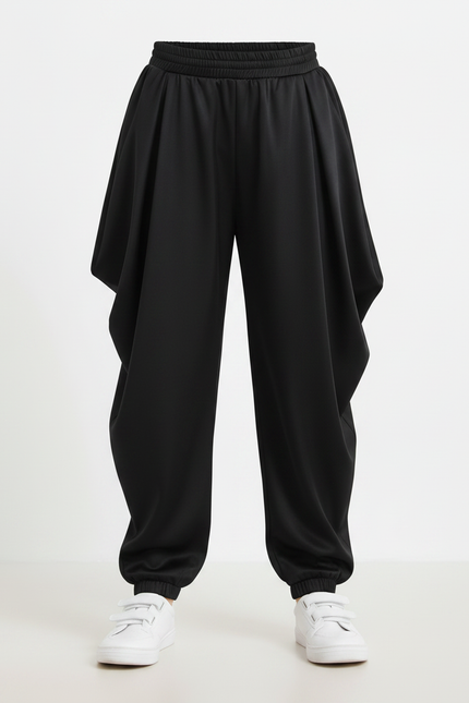 Pantalon Fluide Noir Ample Harem Garçon - Polyester - vue 3