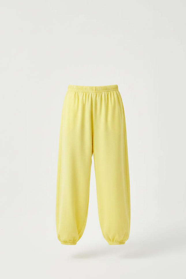 Pantalon Fluide Jaune Ample Coton Enfant - Molleton - vue 3