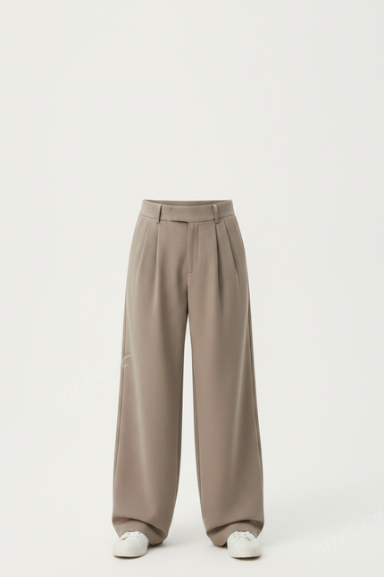 Pantalon Fluide Marron Ample Plissé Confortable Décontracté - Viscose - vue 3