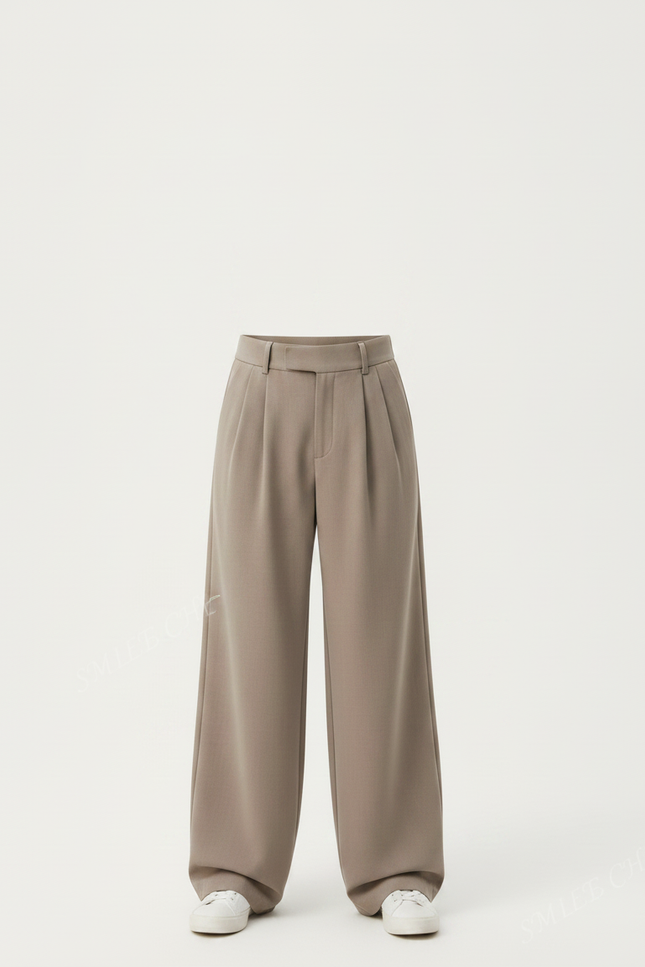 Pantalon Fluide Marron Ample Plissé Confortable Décontracté - Viscose - vue 3