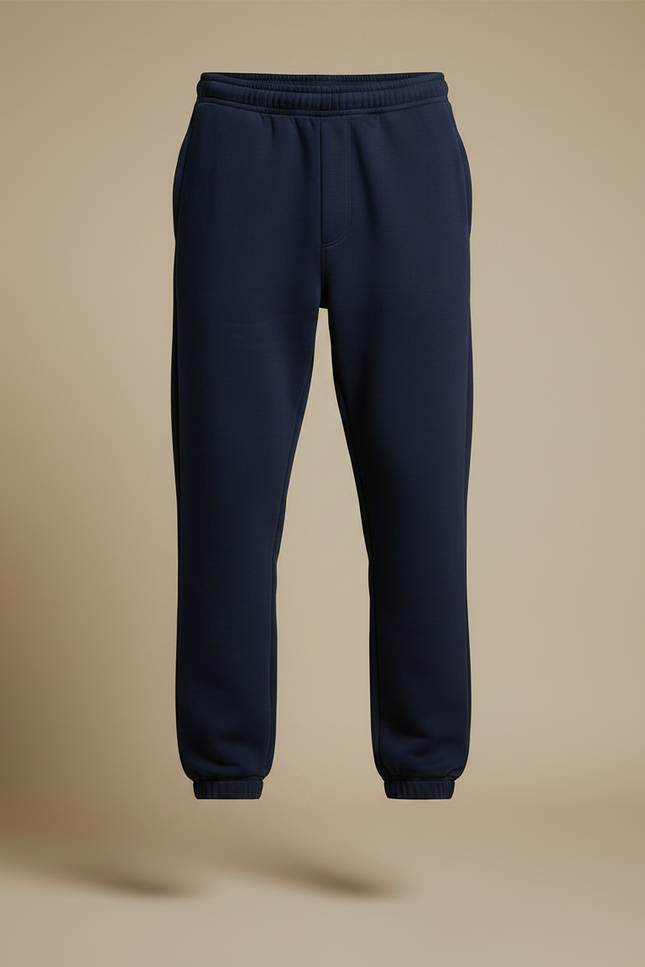 Pantalon Fluide Bleu Marine Décontracté Molletonné Homme - vue 3