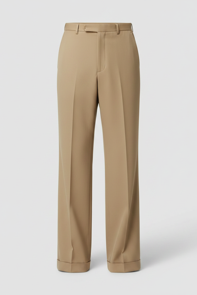 Pantalon Fluide Beige Large Élégant Homme Décontracté - Gabardine - vue 3
