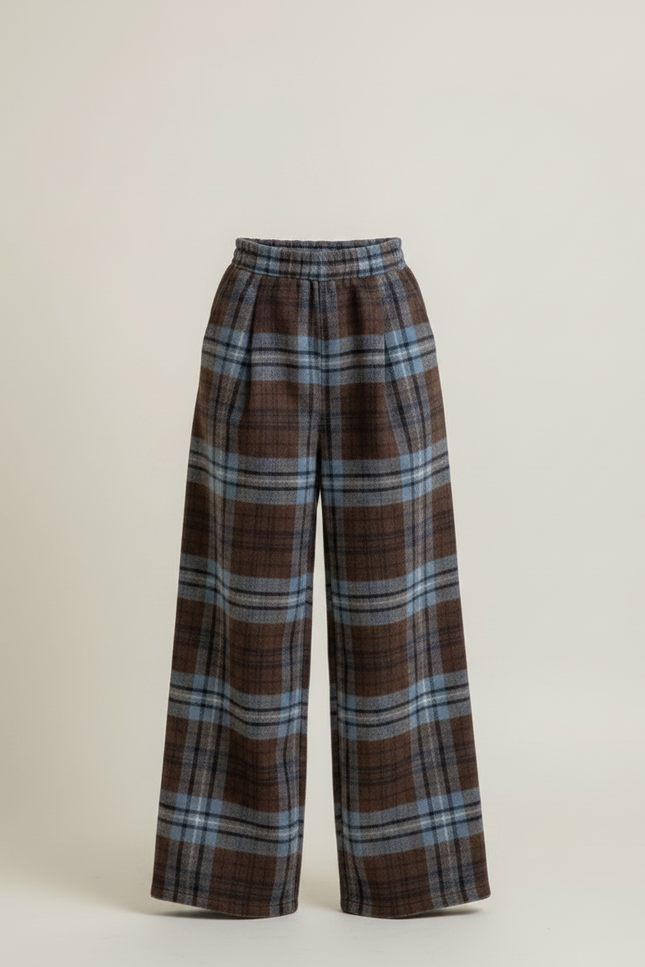 Pantalon Fluide Écossais Chaud Ample Laine Enfant - Multicolore - vue 3
