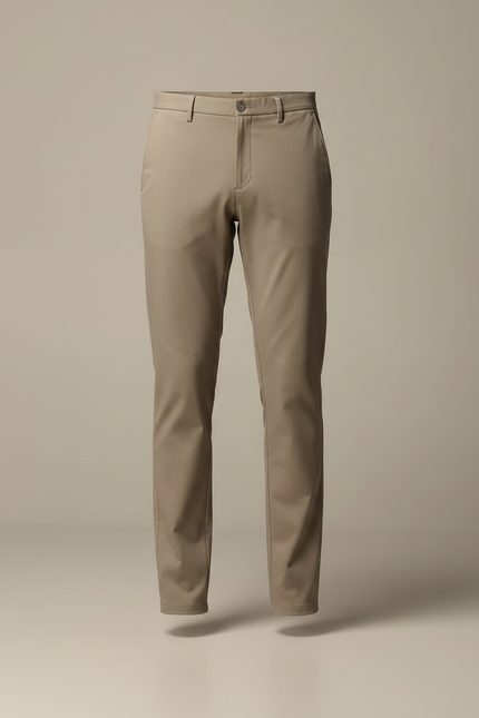 Pantalon Fluide Etroit - Beige Polyester - vue 3