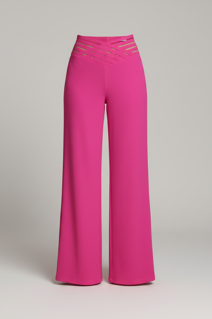 Pantalon Fluide Femme Soiree - Rose Viscose - vue 3