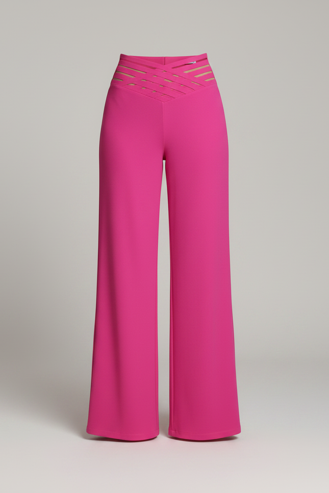 Pantalon Fluide Femme Soiree - Rose Viscose - vue 3