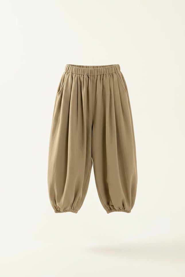 Pantalon Fluide Kaki Ample Coton Enfant - vue 3