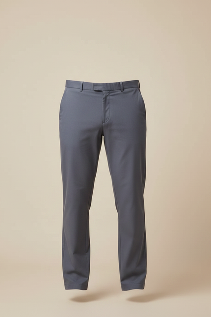 Pantalon Fluide Homme Gris Droit Extensible Décontracté - Polyester - vue 3