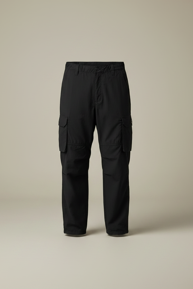 Pantalon Fluide Cargo Noir Ample Homme Décontracté - Coton - vue 3