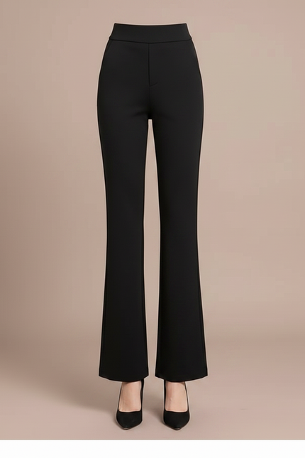 Pantalon Fluide Femme Noir Taille Haute - Polyester - vue 3